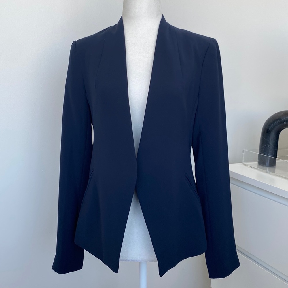 Banana Republic Navy Collarless Blazer Size 2